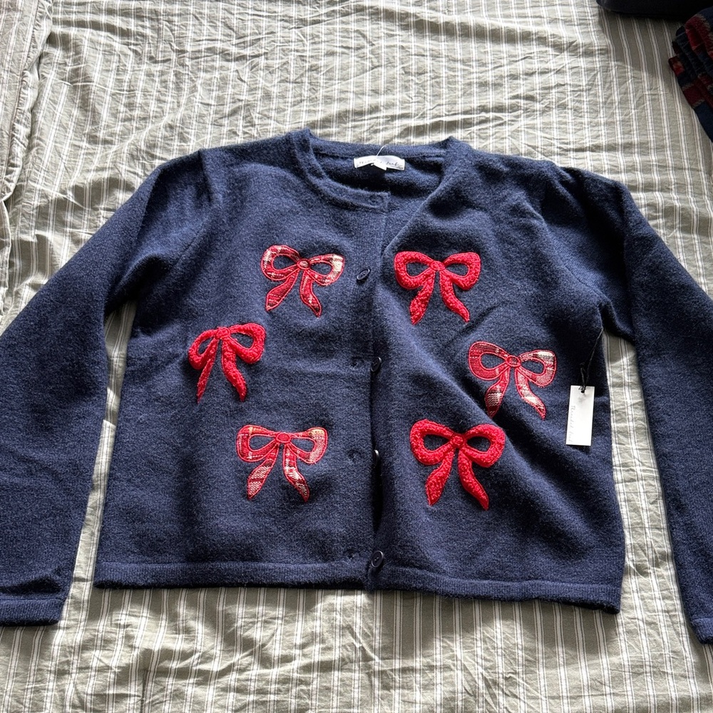 Navy Blue Soft Ribbon cardigan